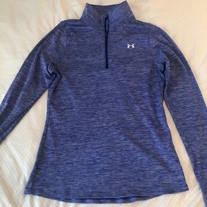 Under Armour Quarter Zip Jacket pullover size small purple athletic heat…